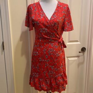 Red floral sundress